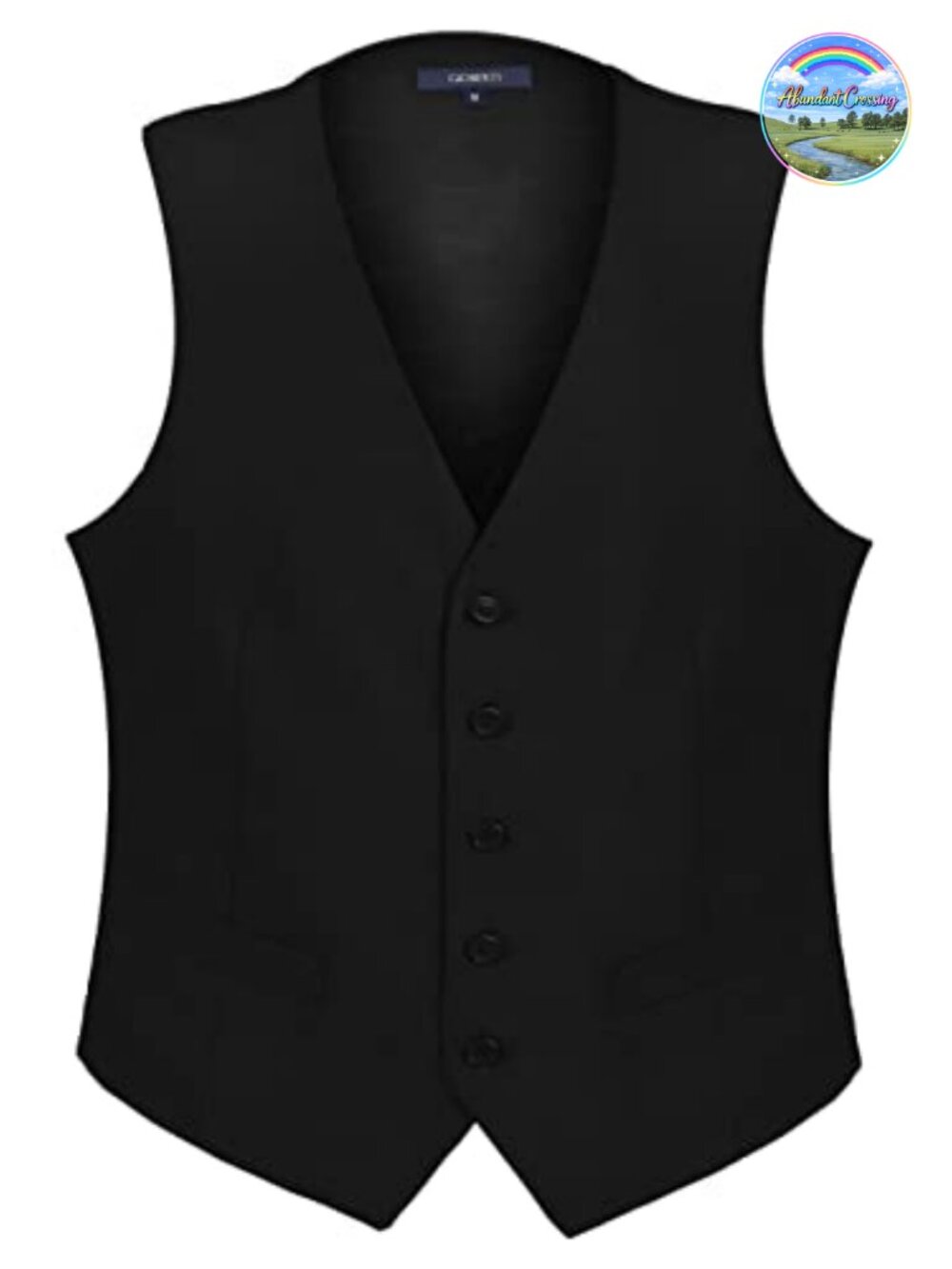 Formal Suit Vest Adjustable Back Strap Waist-length Button Closure